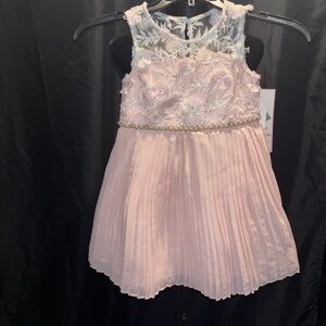 Sunday Best Pink Lace Floral Kids Dress